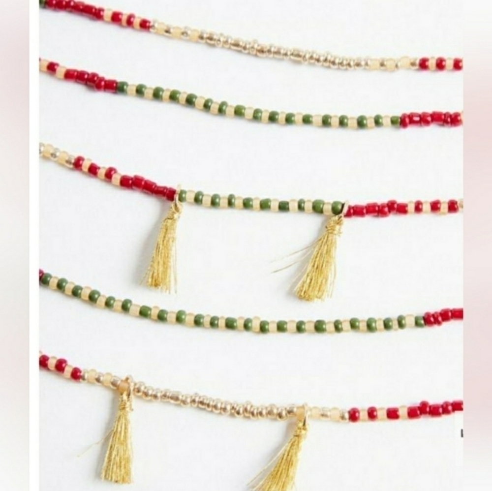 Torrid Multilayered Beaded Necklace W/ Fringe Tassels - Picture 2 of 2